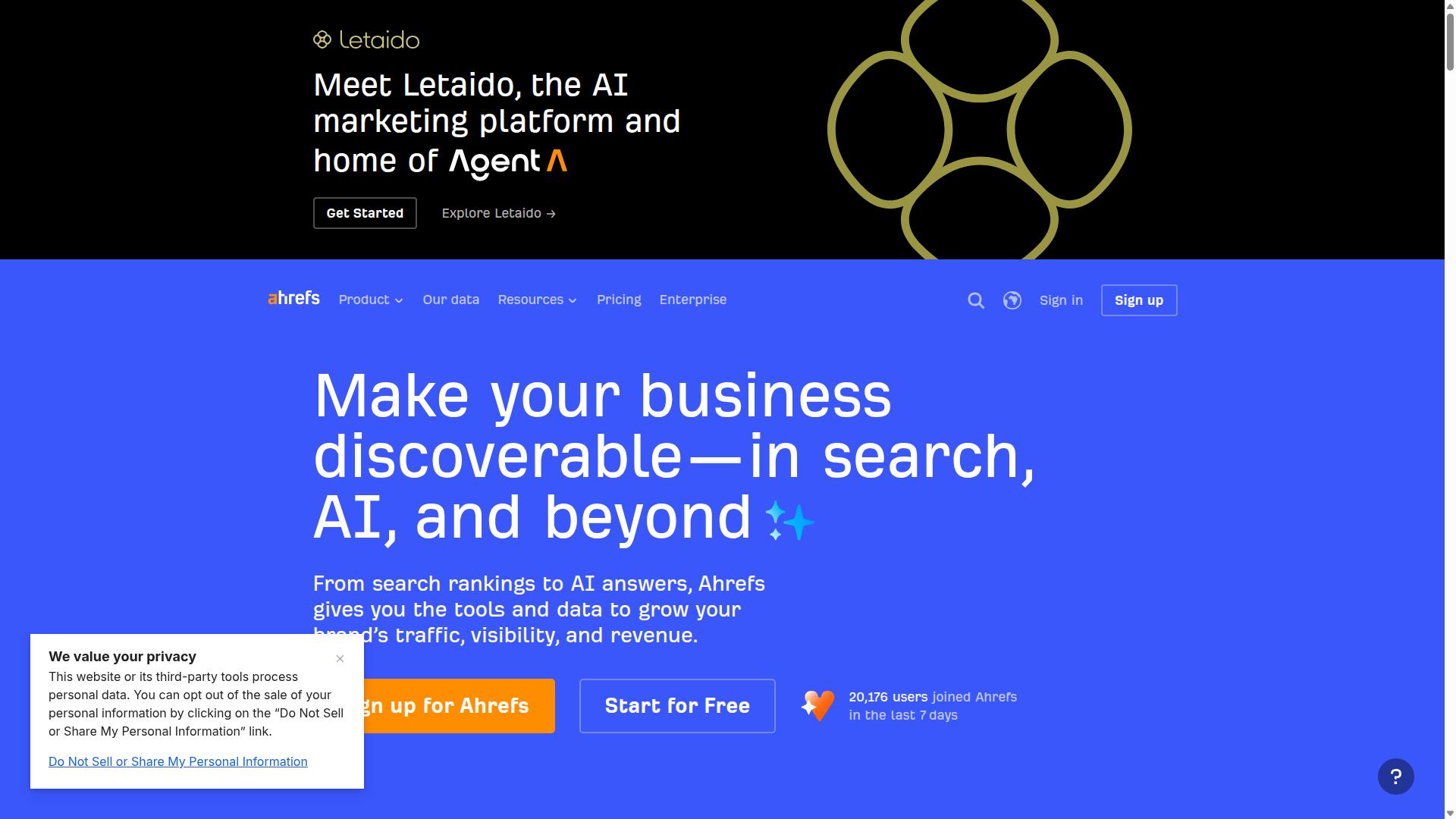 Ahrefs website
